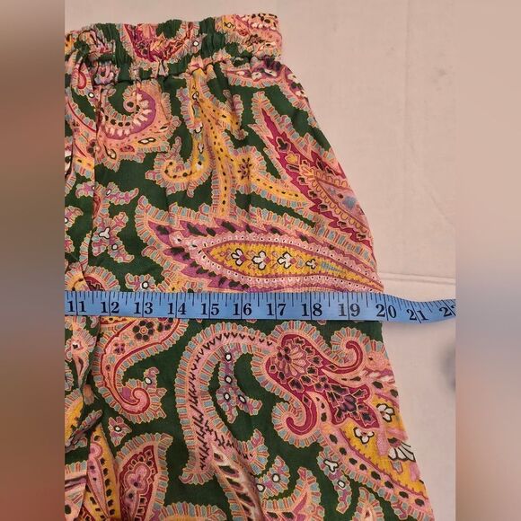 Zimmermann Green & Multicolor Linen Paisley Trouser Pants Size 4 - Picture 7 of 14